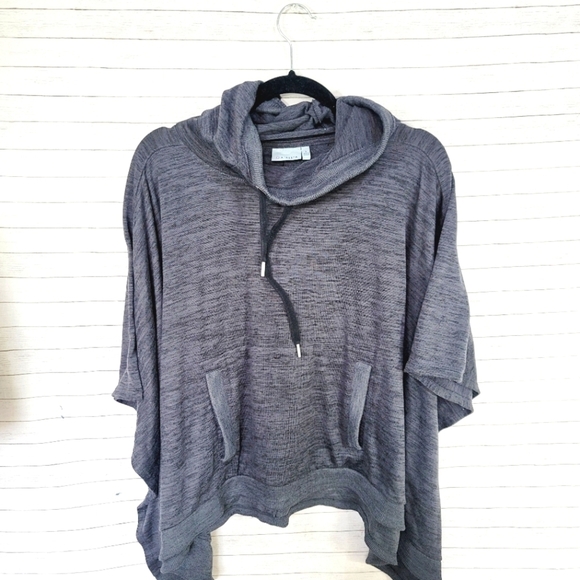 Athleta Blissful Yoga Hooded Poncho, Heathered Gray, sz Small - Picture 2 of 10
